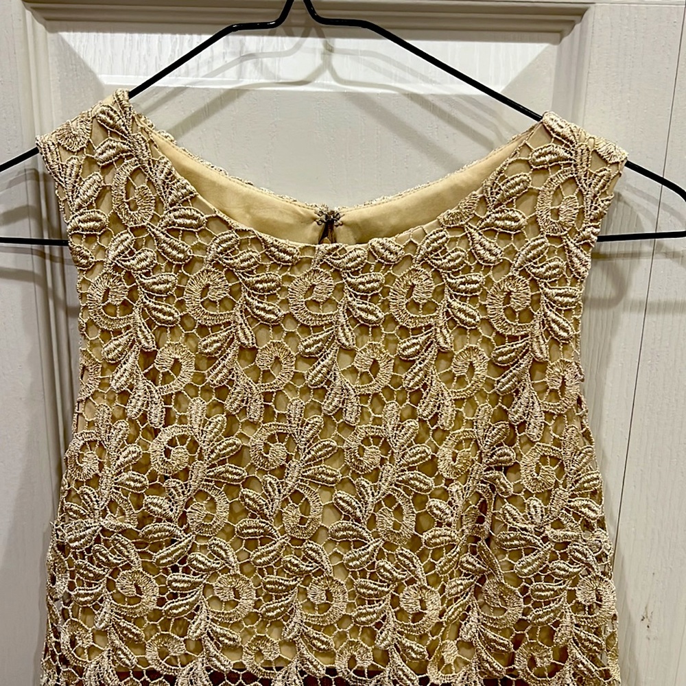 Caché dress, tan and gold color, good condition - Picture 2 of 7